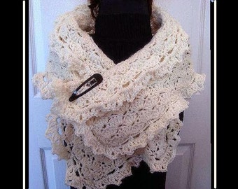 Crochet pattern, scarf,  num 513, cowl, shawl, women, fashion accessory, clothing, crochet flower, Instant Download