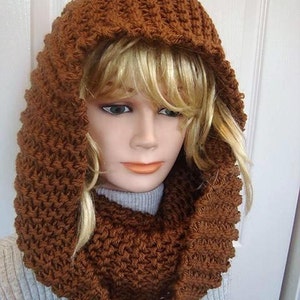 Instant download scarf knitting pattern pdf file , Unisex, adult, men, women. num 637, beginner, TOAST big cowl image 4