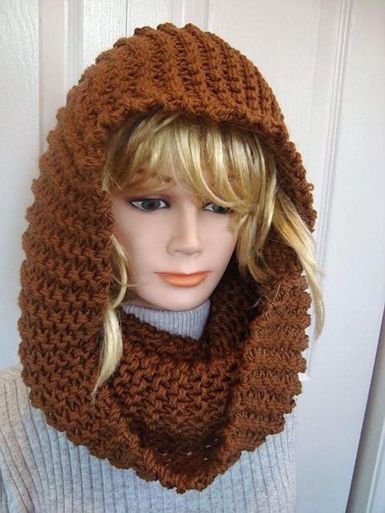 Instant download scarf knitting pattern pdf file , Unisex, adult, men, women. num 637, beginner, TOAST big cowl image 4