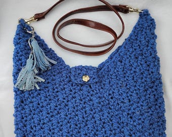 CROCHET PATTERN, Flipped Triangle Big Tote Bag, cross body bag, video demo included, hectanooga patterns, #3074, instant download