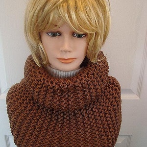 Instant download scarf knitting pattern pdf file , Unisex, adult, men, women. num 637, beginner, TOAST big cowl image 5