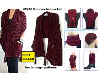 Crochet shawl Pattern: Pocket Shawl. INSTANT DOWNLOAD, crochet pocket shawl pattern, #2746