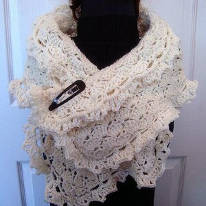 crochet scarf pattern - shawl - cowl - flowers- Lovely fashion accessory, Lisette,   num 513, INSTANT DOWNLOAD