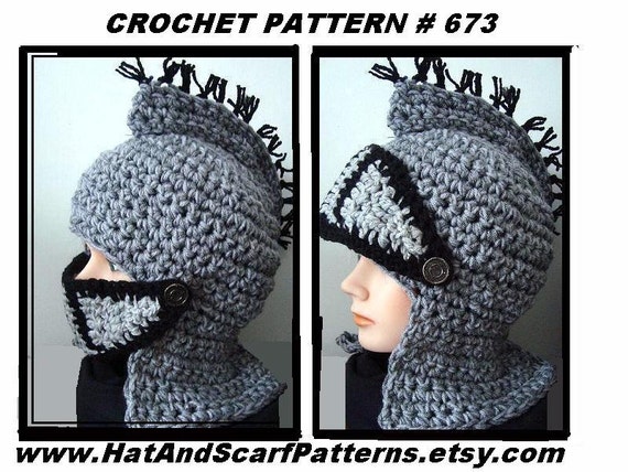 Knight Helmet Hat CROCHET PATTERN 