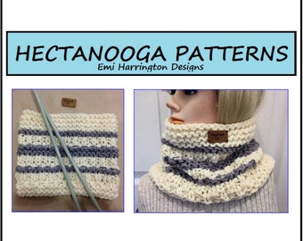 PATRÓN DE CUELLO DE PUNTO, nivel principiante fácil, tejido plano con 2 agujas, Valerie Cowl #2824, accesorios de invierno para adolescentes y mujeres,