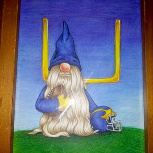 American Football Tomte Gnome UNCOLORED Digital Stamp Image Adult Coloring Page jpeg png jpg Fantasy Craft Cardmaking Papercrafting DIY