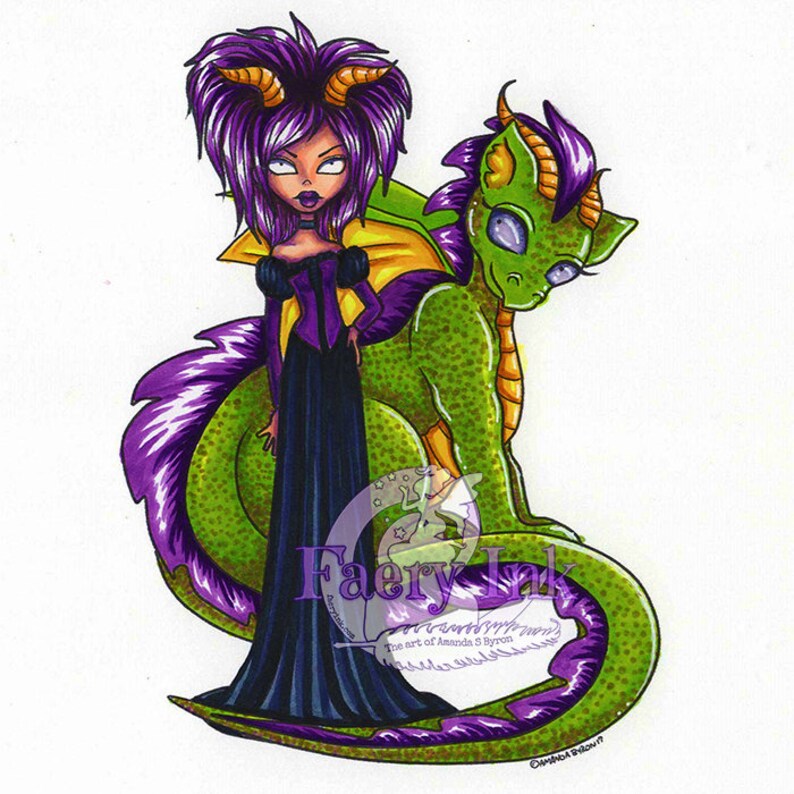 Darlings & Dragons Fae Chibis 4 Digis BUNDLE UNCOLORED Digital Stamp Coloring Page jpeg png jpg Craft Cardmaking Papercrafting DIY image 4