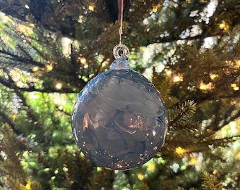 Handblown Glass Christmas Ornament, Blue, New Color for 2026, Color Name: Pigeon Blue