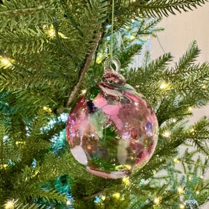 Merry Christmas | Handblown Glass Ornament |  Made in the Ozark Mountains | Sun Catcher | Christmas Ornament | Gift | Handmade Glass