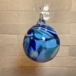 Hand Blown Glass Christmas Ornament Color Name: Malibu