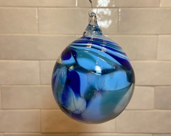 Hand Blown Glass Christmas Ornament Color Name: Malibu