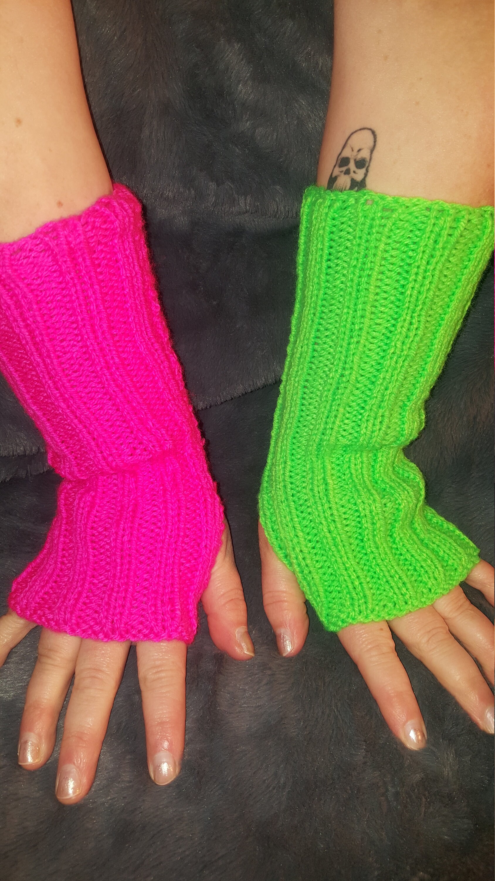Retro Neon Woollen Arm/Wrist warmers Etsy