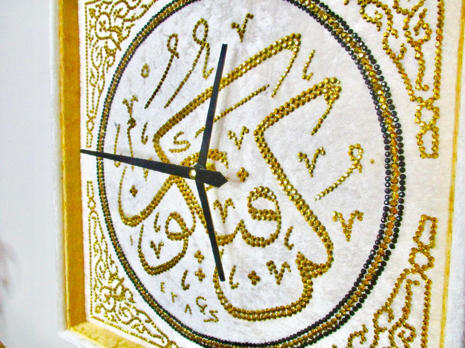 Modern Luxury Islamic Handmade Canvas Wall Clock Etsy