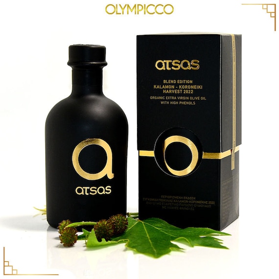 High-Phenolic Organic EVOO: Atsas Gold Blend, Early Harvest, Cold-Pressed