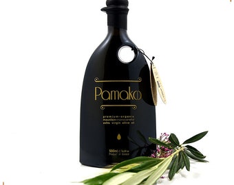 Pamako Organic Greek EVOO | Award‑Winning High | Phenolic Olive Oil from Crete | Heart‑Healthy Antioxidants | 500 ml Gift Bottle
