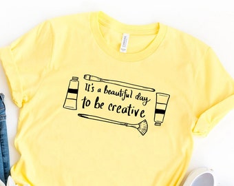 Graphic Shirt, Artist Creative Day, Hand Illustrated Cotton Tee