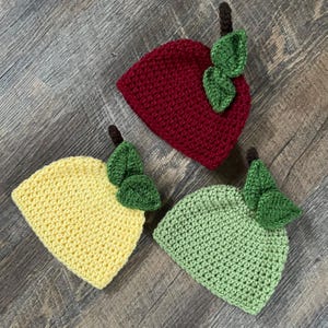 Kid&#39;s Apple Hat - Toddler, Child - Red Delicious, Granny Smith, Golden Delicious - Fruit, Fall Harvest