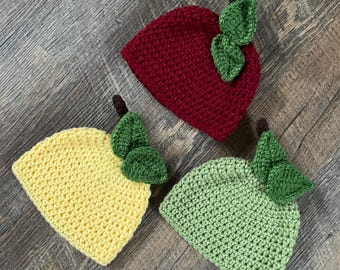 Kid's Apple Hat - Toddler, Child - Red Delicious, Granny Smith, Golden Delicious - Fruit, Fall Harvest