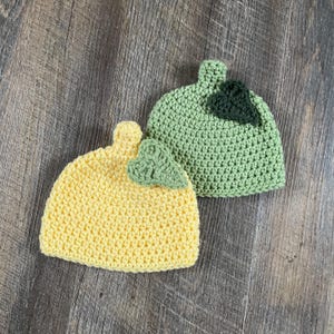 Baby Lemon or Lime Hat - 0 to 3 Months, 3 to 6 Months, 6 to 12 Months -  Yellow, Green- Fruit