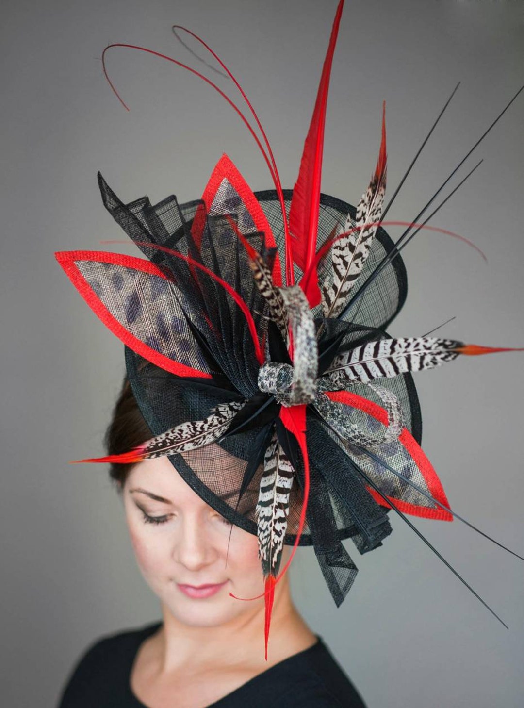 Statement Hats Ascot Hats Animal Print Hats Red Hats Etsy UK