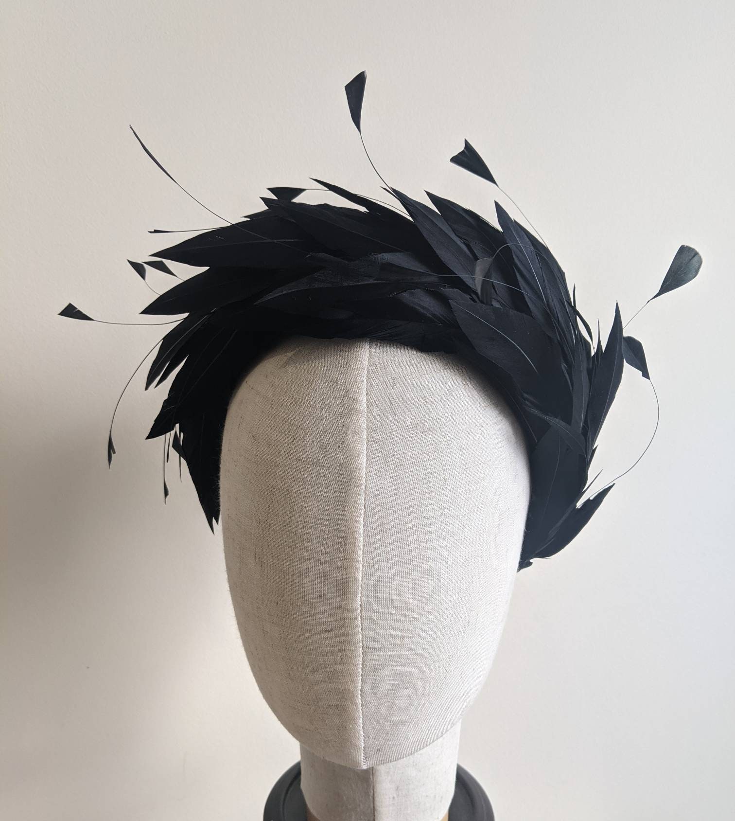 Black Feather Headband: Couture Goose & Coque Feather 