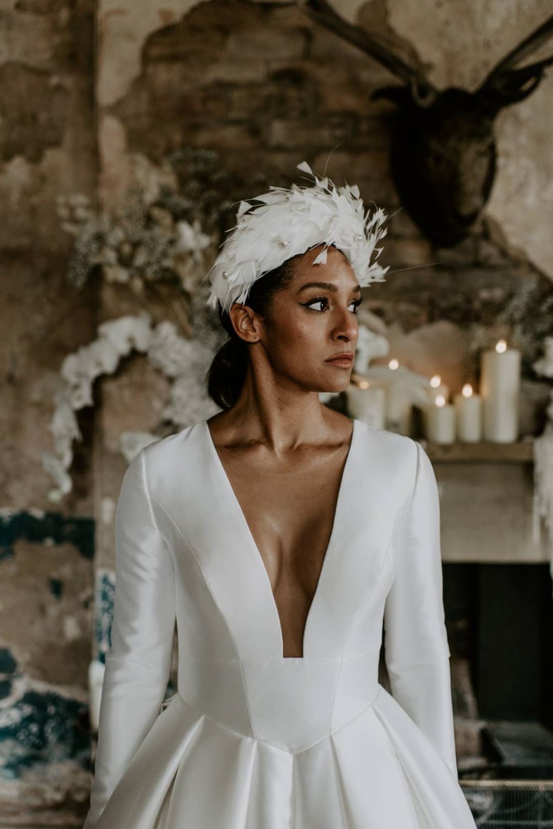 headband with formal dress Statement Bridal Feather - Hand Made Halo Headband - Padded Feather Headband - Oversized Bridal Headband - Modern Bridal Headband green maxi bodycon dress