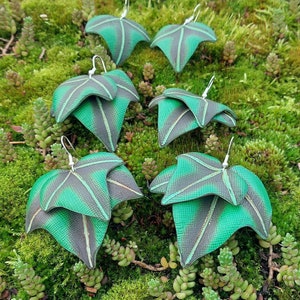 Handmade, Leather, Statement Earrings, Ivy Leaf Design, Leather Leaves, Engraved/Formed, Sterling SIlver Hooks, Green, Eco Friendly, Unique