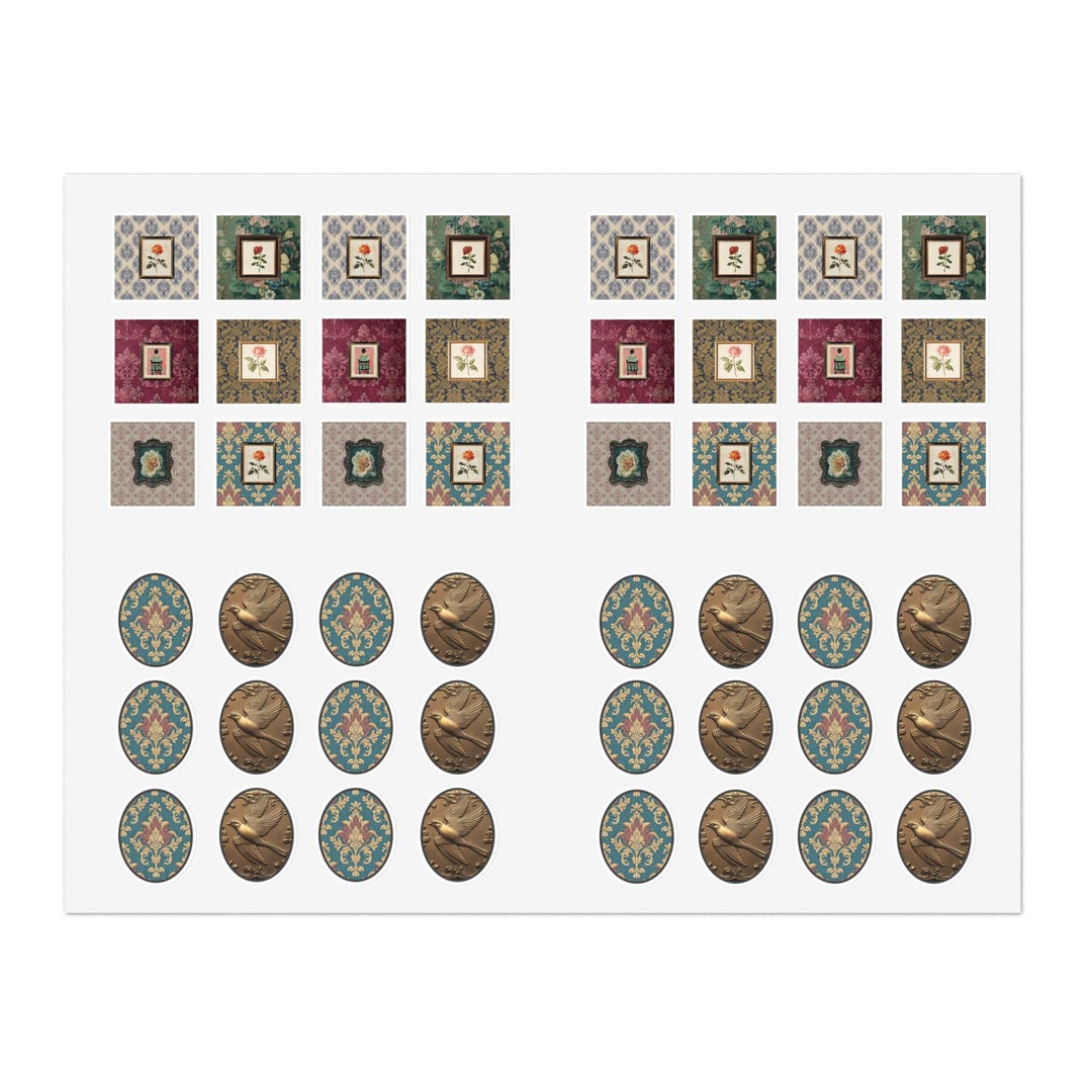 Victorian Floral Vinyl Sticker Sheet: Scrapbook Planner Stickers - Etsy
