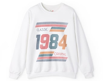 1984 Sweatshirt, Vintage Shirt, Vintage 80s Birthday Shirt, Distressed Graphic Sweatshirt, Classic Retro Tee