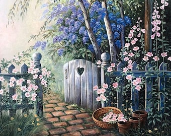 Art print on paper, Garden Gate, Garden Path