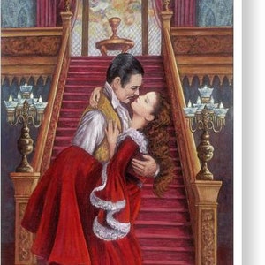 Art print on canvas, Gone With the Wind, Rhett Butler, Scarlet O'Hara, Celebrity Wall Art image 3