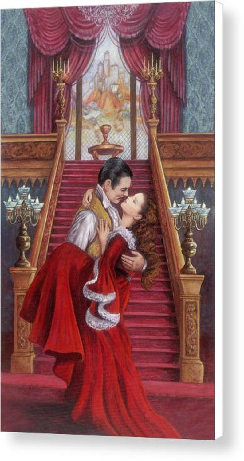 Art print on canvas, Gone With the Wind, Rhett Butler, Scarlet O'Hara, Celebrity Wall Art image 3