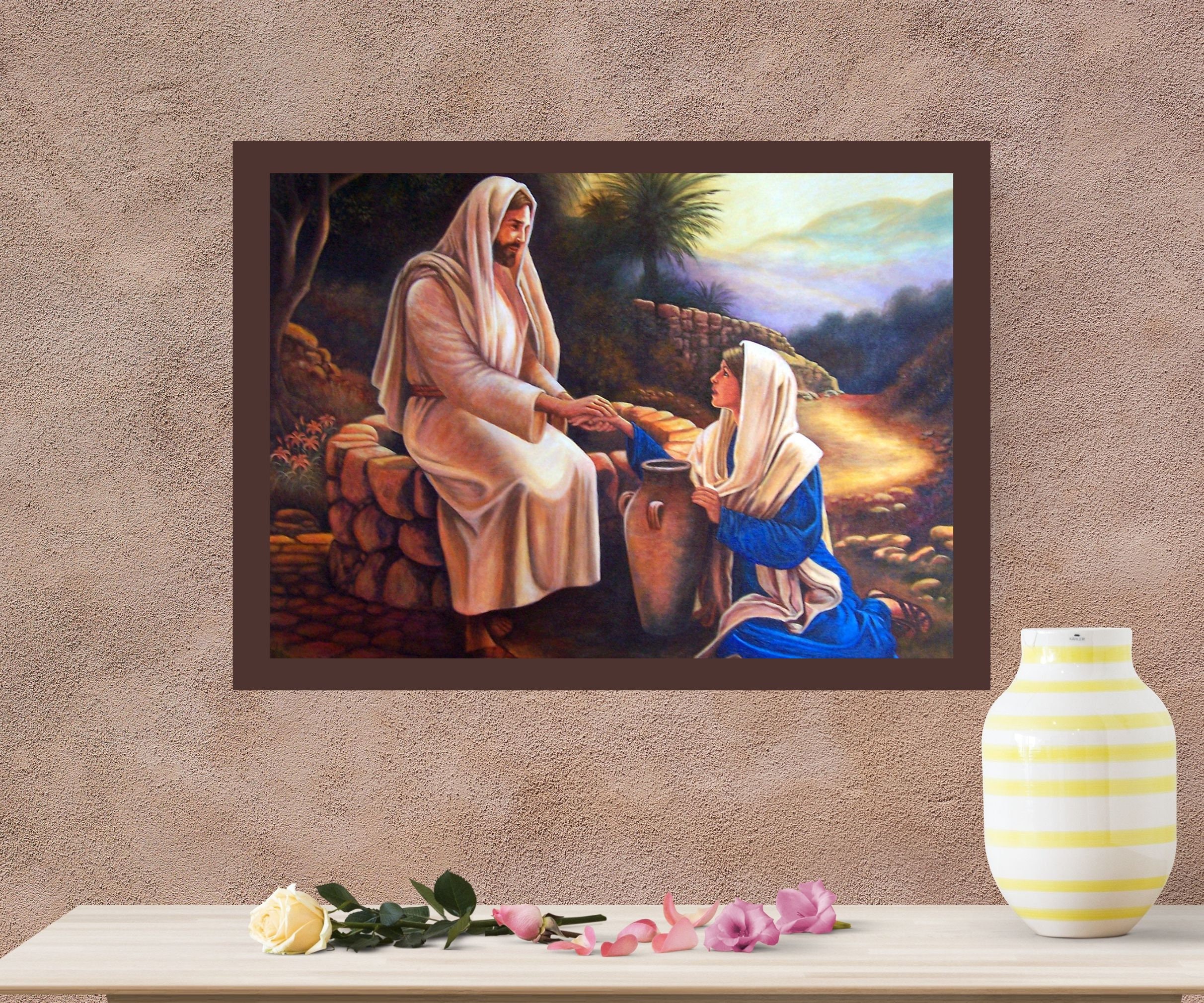 Samaritan Woman at the Well Canvas Print: Jesus and Woman - Etsy