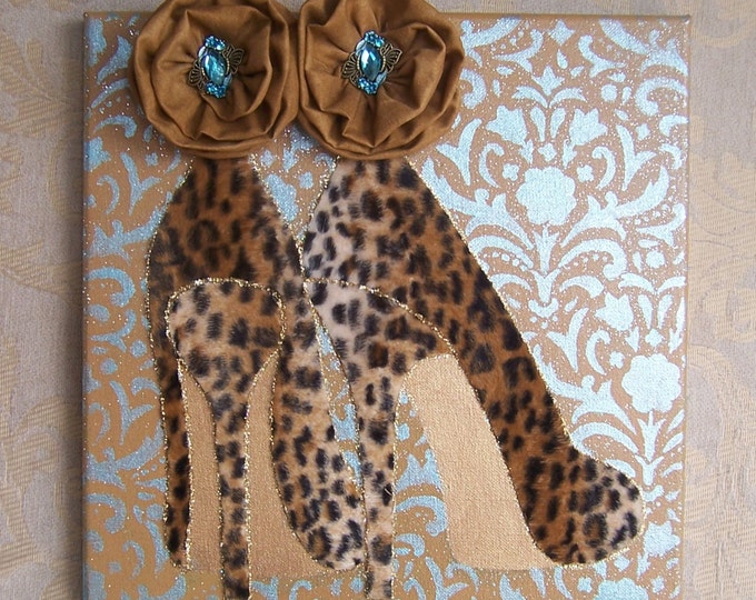 Collage Wall Art High Heel Shoes Mixed Media Wall Decor Etsy