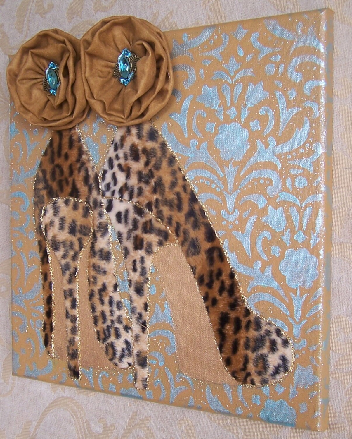 Collage wall art high heel shoes mixed media wall decor Etsy