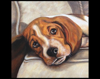 Custom dog portrait, Handpainted on canvas, personalized acrylic painting