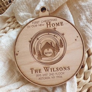 First Christmas In Our New Home - Personalized Our First Home Ornament 2023 - New Home Keepsake - Wreath House Ornament Gift - My New Home