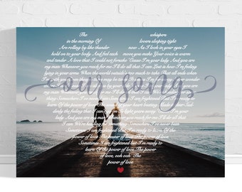 First Dance Lyrics On Canvas Wedding Song Lyrics wall art Custom Song Lyric Art Wedding Vows Anniversary Gift Personalized Lyrics Gift