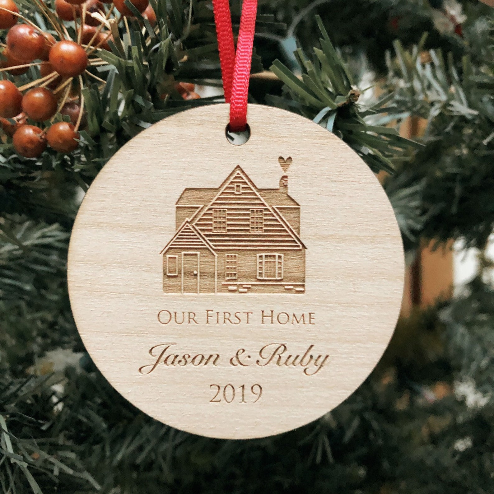 Our First Home Christmas Ornaments Handmade Personalized Wood Etsy