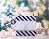 Beach Wedding Guest Book Nautical Wedding Guest Book Personalized Nautical Wedding Keepsake Wedding Gift Beach Wedding Decor - GB#23