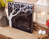 Wedding Guest Book Ideas - Alternative to a Guest Book - Rustic Wedding Guest Book Tree - Rustic Wedding Decor - Acrylic Glass Cover - GB#10