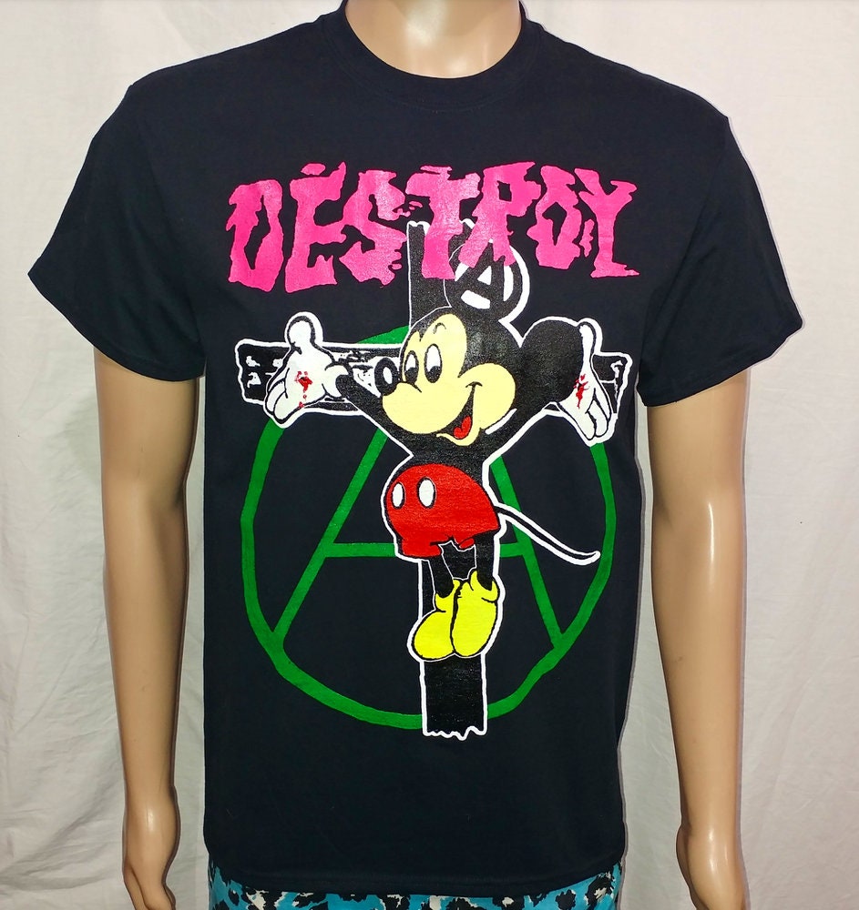 mickey mouse destroy t-shirt