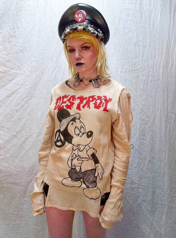 mickey mouse destroy t-shirt