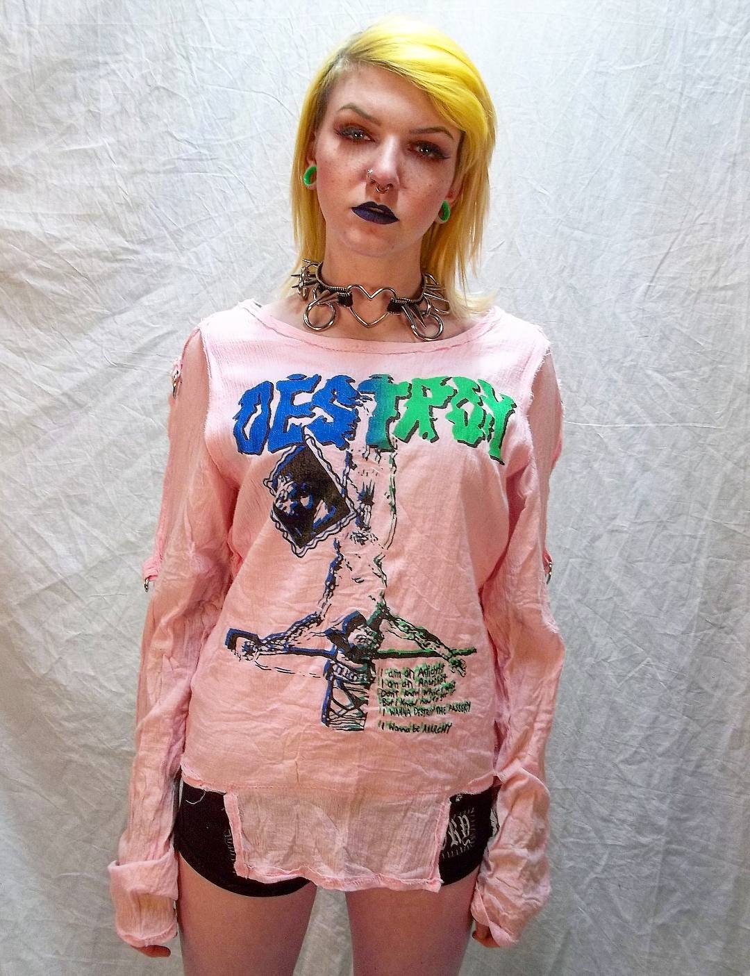 DESTROY pink bondage shirt Seditionaries print SEX PISTOLS | Etsy