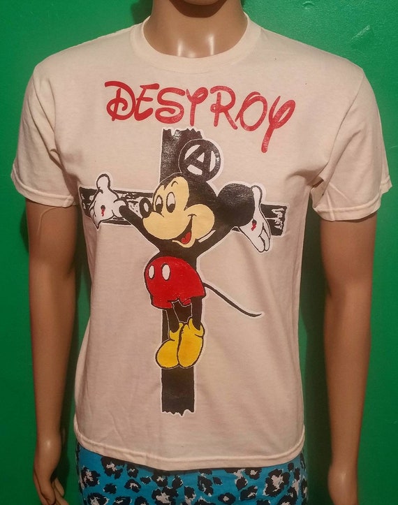 Crucified Mickey Mouse Disney Destroy Seditionaries Tshirt Etsy