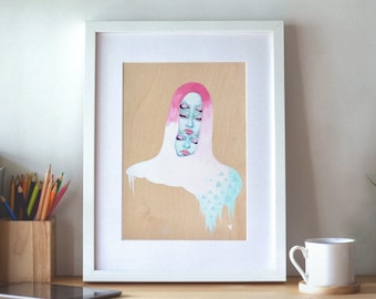 Immersion Art Print - Wall Art - Kitchen/Home Decor - Gift Ideas - Aesthetic Art - Surreal Art - Feminine Art - Painting