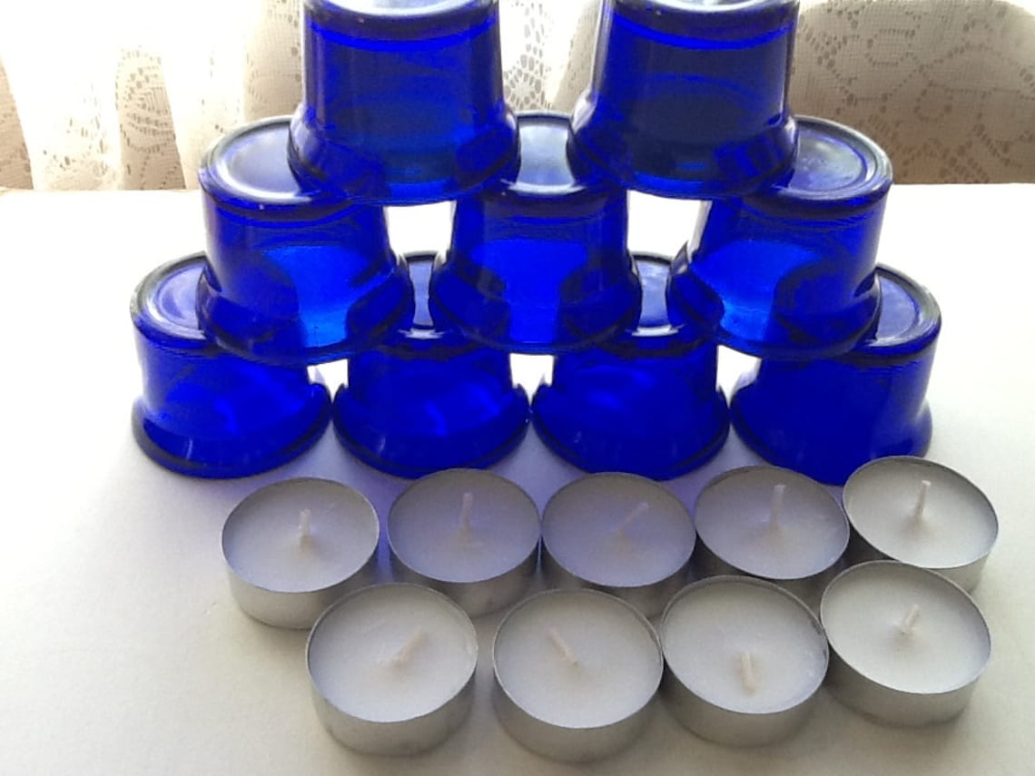 Cobalt Blue Votive holders/free fresh new Votive Candles Etsy