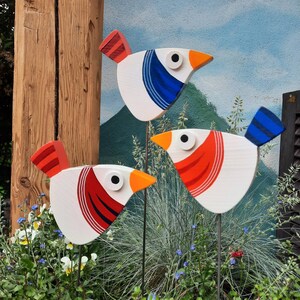 Vogel aus Holz, kleine Matrosen Ahoi ! maritimes für den Garten