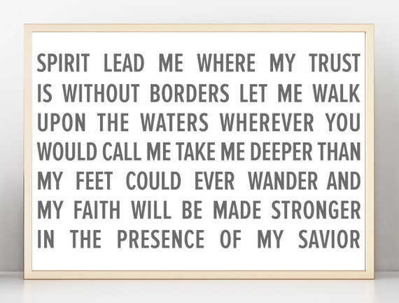 Instant Download Spirit Lead Me Where My Trust Is Without Etsy