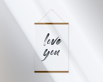 Love You wall art print wall hanging farmhouse style artwork Valentine's Day